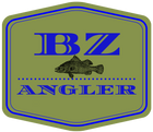 An illustrated sketch of an Australian Barramundi embedded between the words BZ and Angler. Cheers mate.