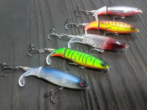 Topwater Plopper Lures, 5-Pack with Storage Case